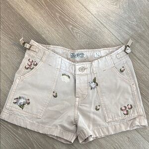 Lucky Brand Tan Cargo Shorts with Flowers